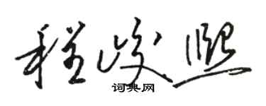骆恒光程峻熙草书个性签名怎么写
