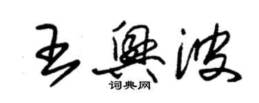 朱锡荣王兴波草书个性签名怎么写