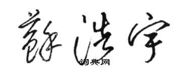 骆恒光苏浩宇草书个性签名怎么写