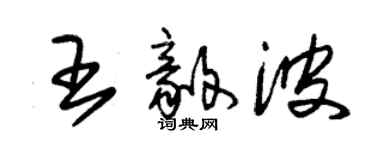 朱锡荣王毅波草书个性签名怎么写
