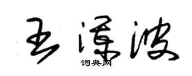 朱锡荣王澜波草书个性签名怎么写