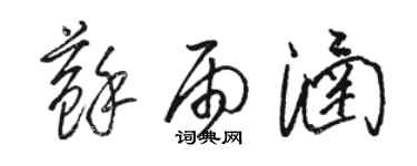 骆恒光苏雨涵草书个性签名怎么写