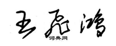 朱锡荣王飞鸿草书个性签名怎么写