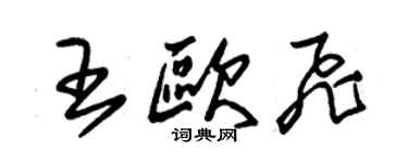 朱锡荣王欧飞草书个性签名怎么写