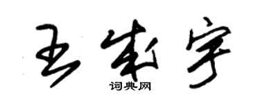 朱锡荣王成宇草书个性签名怎么写