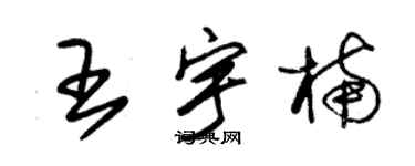 朱锡荣王宇楠草书个性签名怎么写