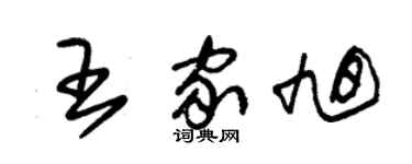朱锡荣王家旭草书个性签名怎么写