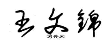 朱锡荣王文锦草书个性签名怎么写