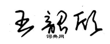 朱锡荣王韶欣草书个性签名怎么写