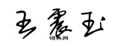 朱锡荣王震玉草书个性签名怎么写