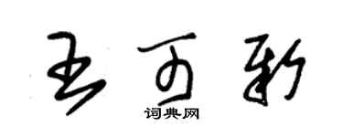 朱锡荣王可新草书个性签名怎么写