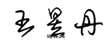 朱锡荣王昱丹草书个性签名怎么写