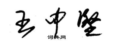 朱锡荣王中坚草书个性签名怎么写