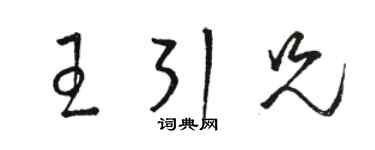 骆恒光王引兄草书个性签名怎么写