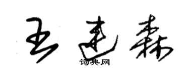朱锡荣王连森草书个性签名怎么写