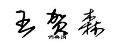 朱锡荣王贺森草书个性签名怎么写
