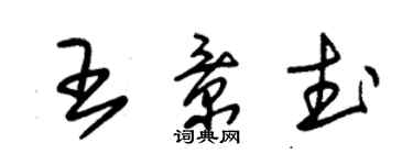 朱锡荣王景武草书个性签名怎么写