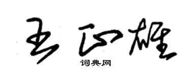 朱锡荣王正雄草书个性签名怎么写