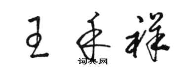 骆恒光王禾祥草书个性签名怎么写