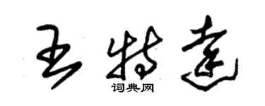 朱锡荣王特达草书个性签名怎么写