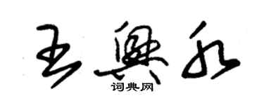 朱锡荣王兴水草书个性签名怎么写