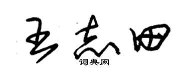 朱锡荣王志田草书个性签名怎么写
