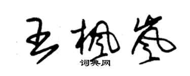 朱锡荣王枫岚草书个性签名怎么写