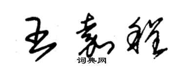 朱锡荣王嘉程草书个性签名怎么写