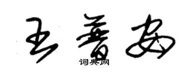 朱锡荣王普安草书个性签名怎么写