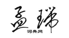 骆恒光孟瑞草书个性签名怎么写