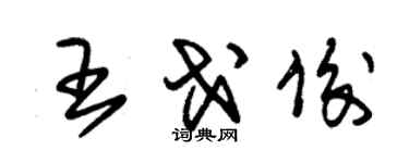 朱锡荣王戈俊草书个性签名怎么写