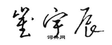 骆恒光崔宇辰草书个性签名怎么写