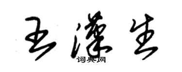 朱锡荣王汉生草书个性签名怎么写