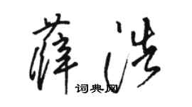 骆恒光薛浩草书个性签名怎么写