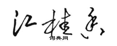 骆恒光江桂香草书个性签名怎么写