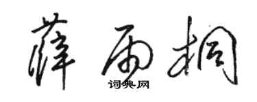 骆恒光薛雨桐草书个性签名怎么写