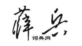 骆恒光薛兵草书个性签名怎么写