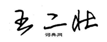 朱锡荣王二壮草书个性签名怎么写