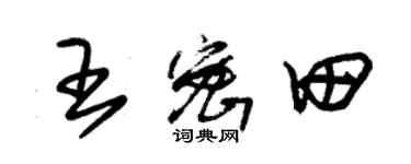 朱锡荣王密田草书个性签名怎么写