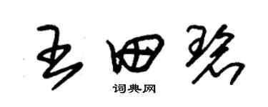 朱锡荣王田碧草书个性签名怎么写