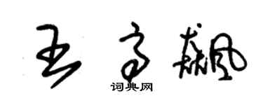 朱锡荣王高飚草书个性签名怎么写