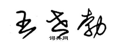 朱锡荣王世勃草书个性签名怎么写