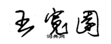 朱锡荣王宽园草书个性签名怎么写