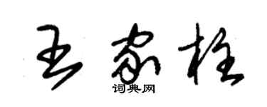 朱锡荣王家柱草书个性签名怎么写