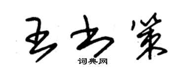 朱锡荣王书策草书个性签名怎么写