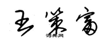朱锡荣王策富草书个性签名怎么写