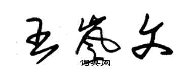 朱锡荣王岚文草书个性签名怎么写