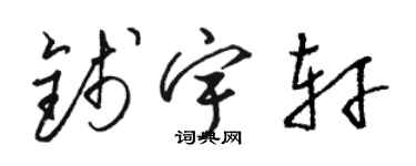 骆恒光钱宇轩草书个性签名怎么写