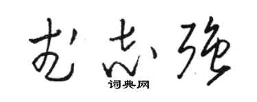 骆恒光武志强草书个性签名怎么写