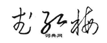 骆恒光武红梅草书个性签名怎么写